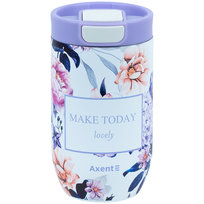 Kubek termiczny 350 ml z kwiatkami Axent Violet Whispers