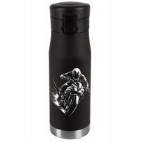 Kubek Termiczny Grawer Prezent Imieniny Urodziny Srebrny MOTOCYKLISTA 039