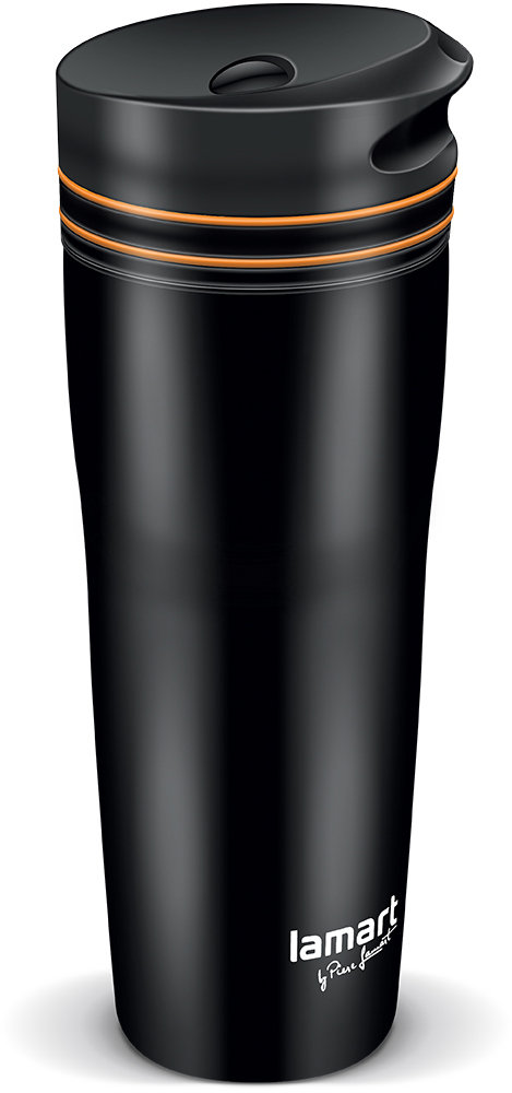 Kubek termiczny LAMART Manq LT4051, czarny/pomarańczowy, 360 ml