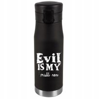 Kubek Termiczny Personalizacja Prezent Imieniny Urodziny Srebrny EVIL 005