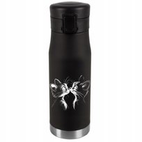 Kubek Termiczny Personalizacja Prezent Imieniny Urodziny Srebrny KOTKI 027