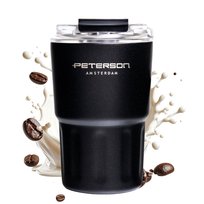 Kubek termiczny termos na gorące napoje zimne szczelny mały 360ml Peterson czarny