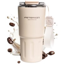 Kubek termiczny termos na kawę herbatę gorące zimne napoje 600ml Peterson beżowy