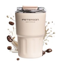 Kubek termiczny termos na kawę herbatę mały szczelny do auta 360ml Peterson beżowy