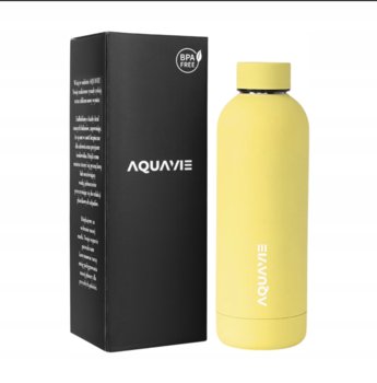 Kubek termiczny Termos stalowy Bidon AQUAVIE 500ml ŻÓŁTY bez BPA - AQUAVIE