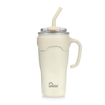 Kubek termiczny ze słomką Majestic Sport Jelly 650 ml biały - Majestic Sport