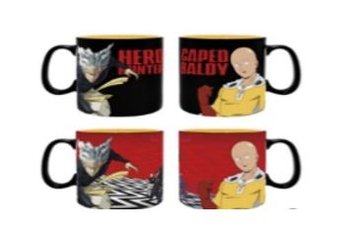 Kubek termoaktywny One Punch Man Saitama&Garou, 460 ml, ABYstyle, czarny - ABYstyle