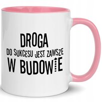 KUBEK Ucho i Wnętrze RÓŻOWE MiX Motywujące CYTATY
