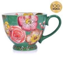 Kubek W Kwiaty 400 Ml Zielony Kamionkowy FLORIST DUKA DUKA