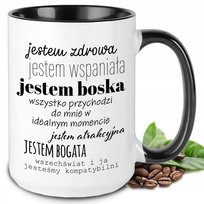 KUBEK XXL PREZENT JESTEM ZDROWA BOGATA WSPANIAŁA  VIRAL POPULARNY