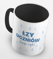 Kubek z grafiką łzy uczniów pani profesor, Dzień Nauczyciela, kolor czarny, pojemność 330 ml