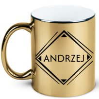 Kubek z imieniem Andrzej, prezent dla Andrzeja, 5, złoty
