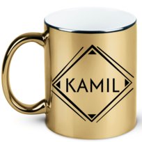 Kubek z imieniem Kamil, prezent dla Kamila, 5, złoty
