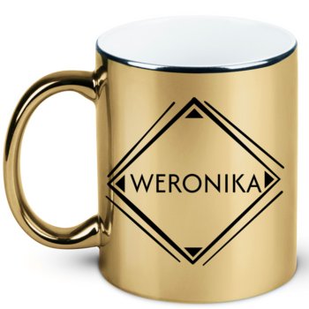 Kubek z imieniem Weronika, prezent dla Weroniki, 5, złoty - hiperprezenty.pl
