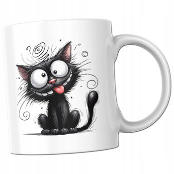 KUBEK Z KOTEM szalony KOT kotek miłośnika kotów prezent czarny kot śmieszny - Kubeczkovo