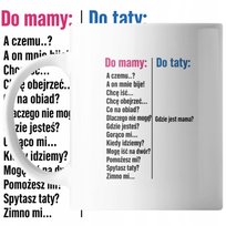 KUBEK Z NADRUKIEM DLA MAMY ŚMIESZNE PYTANIA PREZENT DZIEŃ MATKI UPOMINEK