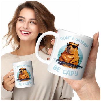 KUBEK Z NADRUKIEM DON'T WORRY BE CAPY CAPYBARA KAPIBARA UROCZY NADRUK - Gartees