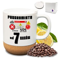 Kubek z nadrukiem z wieczkiem śmieszny nadruk dla programisty praogramista