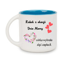 Kubek z okazji Dnia Mamy córka wybrała zięć zapłacił 400 Jasnoniebieski