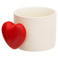 Kubek z uchwytem Serce, Walentynki, Biały 340 ml