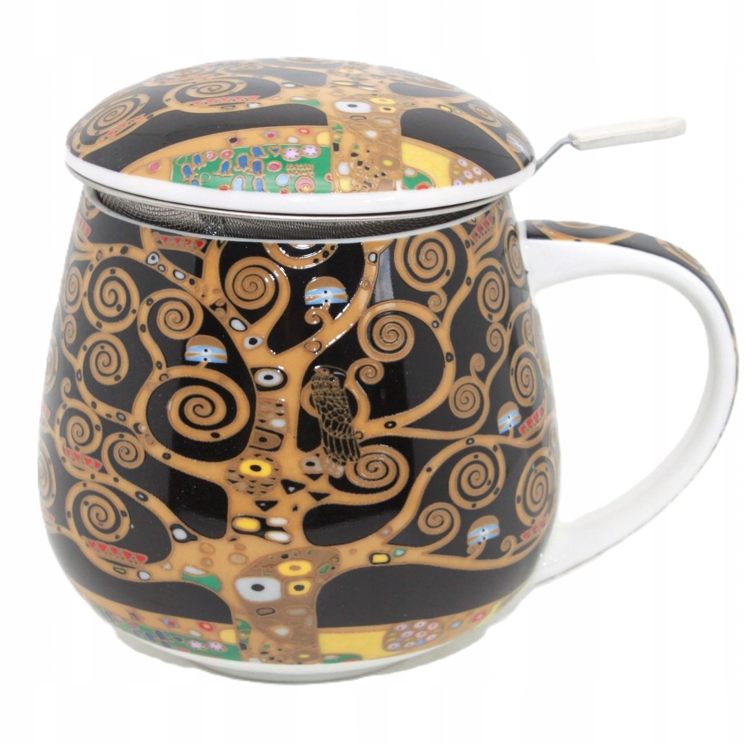 Coffret 2 Tasses à Café 250 Ml Gustav Klimt - Motif Baiser - Porcelaine - Cadeau Queen Isabell