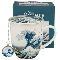 Kubek z zaparzaczem pokrywką i zawieszką wzór THE GREAT WAVE HOKUSAI 400 ml