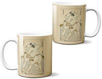 Kubek Zapaśnicy sumo Uzugafuchi Kandayu i Takasaki Ichijuro Katsushika Hokusai