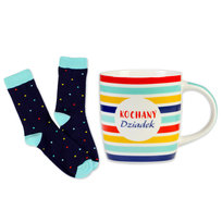 Kubek Ze Skarpetami Dziadek, Dzień Babci i Dziadka, Kropki, 380 ml