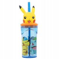 KUBEK ZE SŁOMKĄ POKEMON Z GŁOWA PIKACHU 3D 360ml Stor