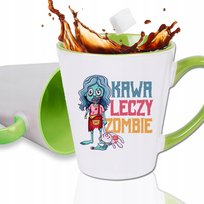 Kubek Zielony Latte Prezent KAWA LECZY ZOMBIE Wz