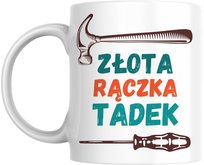 Kubek Złota rączka z imieniem dla majstra fachowca fachowiec dla szwagra