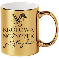 Kubek Złoty Dla Fryzjerki 330ML Ceramiczny Z Nadrukiem Fryzjer Na Prezent
