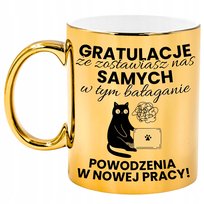 Kubek złoty na odejście pożegnanie kolegi koleżanki z pracy ciekawy prezent