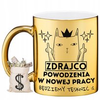 KUBEK ZŁOTY NA POŻEGNANIE ODEJŚCIE KOLEŻANKI KOLEGI Z PRACY NA PREZENT