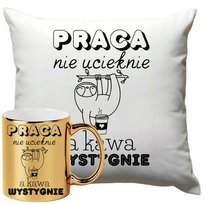 Kubek Złoty Poduszka Dla Pracownika 330ml 40x40cm Śmieszny Praca Do Gastro