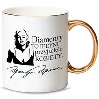 KUBEK Złoty Uchwyt MARILYN MONROE Cytaty WZORY MiX