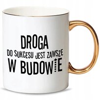 KUBEK Złoty Uchwyt Różne WZORY Motywujace CYTATY