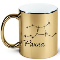 Kubek znak zodiaku, zodiak - panna złoty
