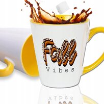 Kubek Żółty Latte Małe Prezent Boho FALL VIBES Wz