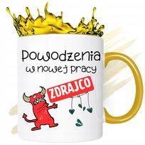 KUBEK ŻÓŁTY NA ODEJŚCIE Z PRACY KOLEŻANKI KOLEGI