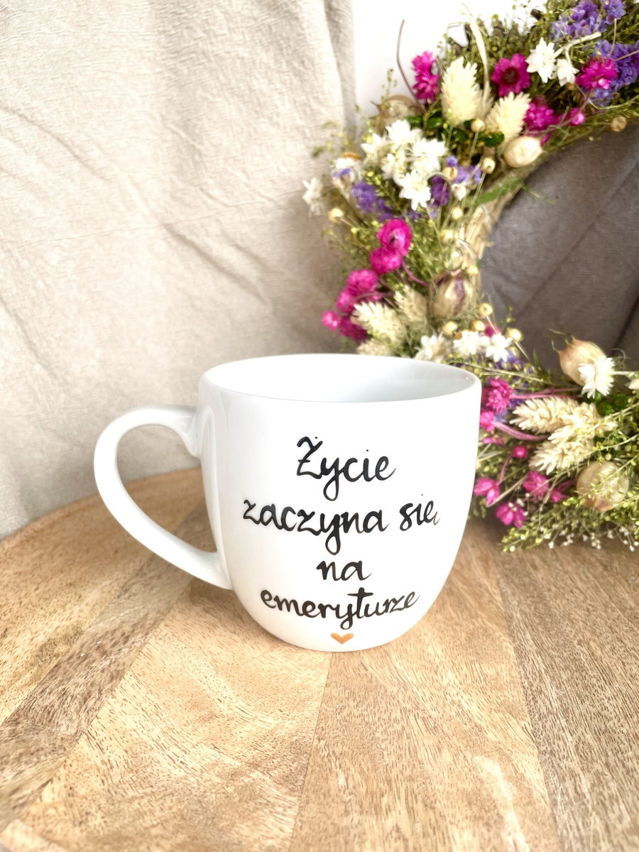 Kubek Życie Zaczyna Się Na Emeryturze 300 Ml - Kika Handmade | Sklep ...