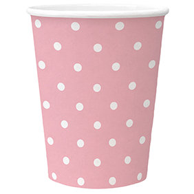 Kubki papierowe 0,25l Dots pink  - Paw Decor Collection