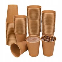 KUBKI PAPIEROWE 250ML DO KAWY NAPOJÓW KRAFT 50SZT