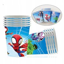 Kubki Spidey papierowe eko zestaw na urodziny dekoracja stołu Spiderman