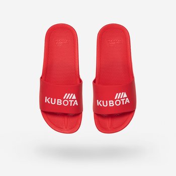 Kubota, klapki basenowe basic, 40, czerwone z białym logo  - Kubota