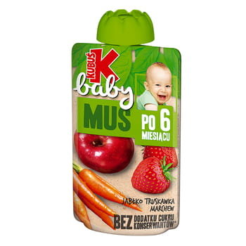 Kubuś Baby Mus Po 6 Miesiącu Jabłko Truskawka Marchew 100 G - Kubuś