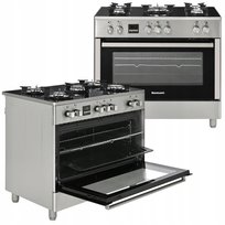 Kuchenka Gazowa 5-Palnikowa Z Piekarnikiem Elektrycznym Kwge-K90 Glass Inox