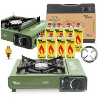 Kuchenka Turystyczna Gazowa Przenośna Namiot Kartusz Gazowy Grill + 8x Gaz Alpen Camping