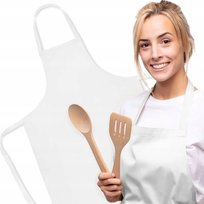 KUCHENNY FARTUCH Z KIESZONKĄ BIAŁY 220g FARTUCH DO GOTOWANIA SMAŻENIA