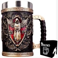 Kufel Do Piwa 500 Ml Gotycki Czaszka Średniowieczny Prezent Dla Taty Stal Nierdzewna Karczma Wiking Nordycki Fantasy